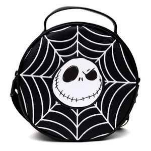 Nightmare Before Christmas Jack Expression with Spider Web Round Crossbody Bag